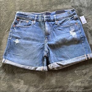 GAP Blue Jean Shorts with Distressed Details